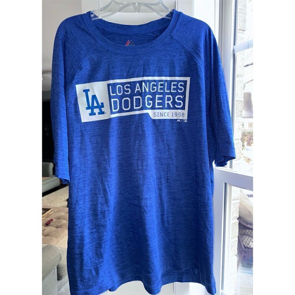 Majestic Men's Los Angeles Dodgers Blue T-Shirt Size Large Short Sleeve